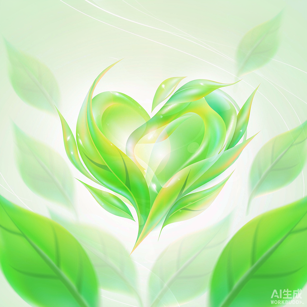 健康保障主题插画：象征活力与关爱的发光心脏